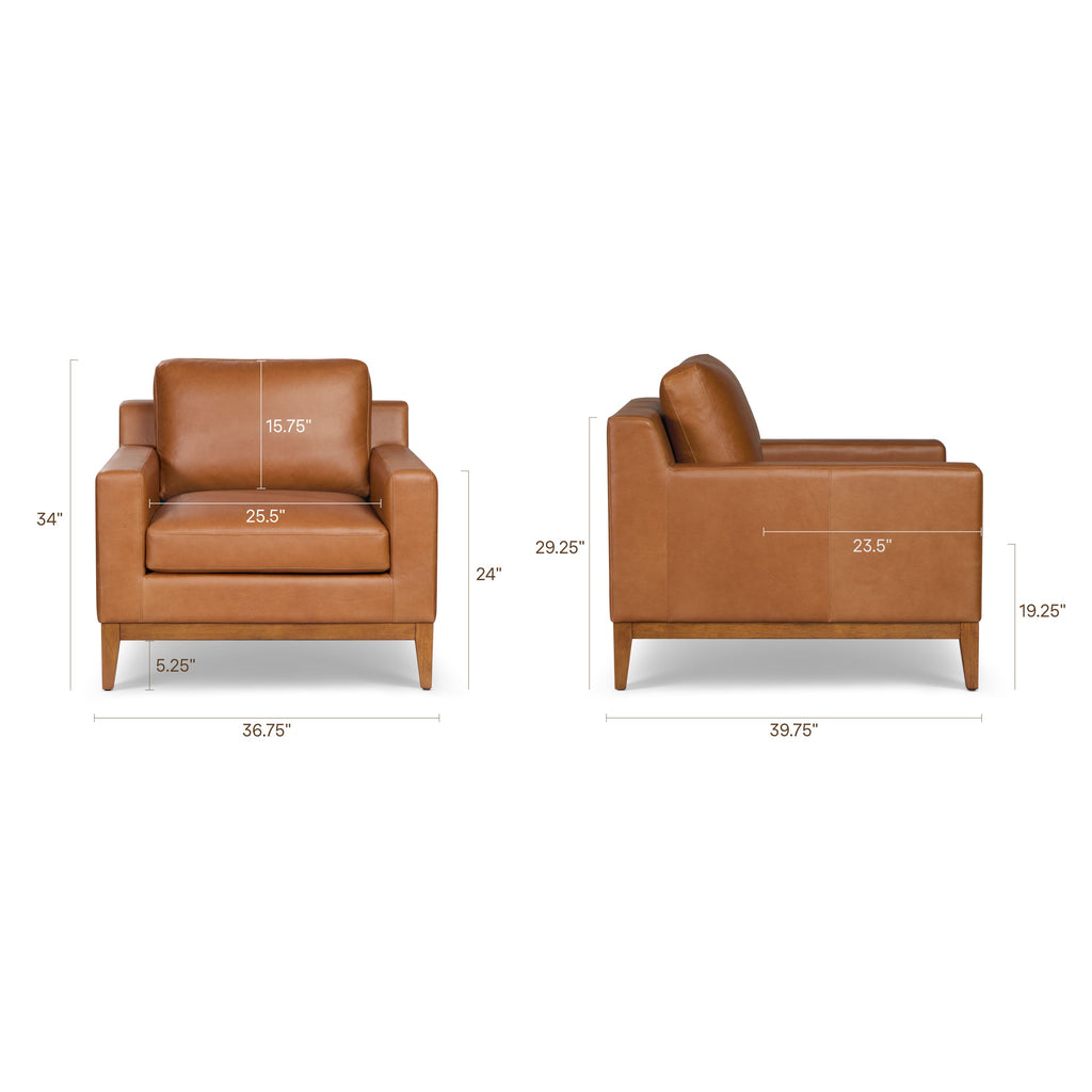 Fauteuil en cuir | Tan