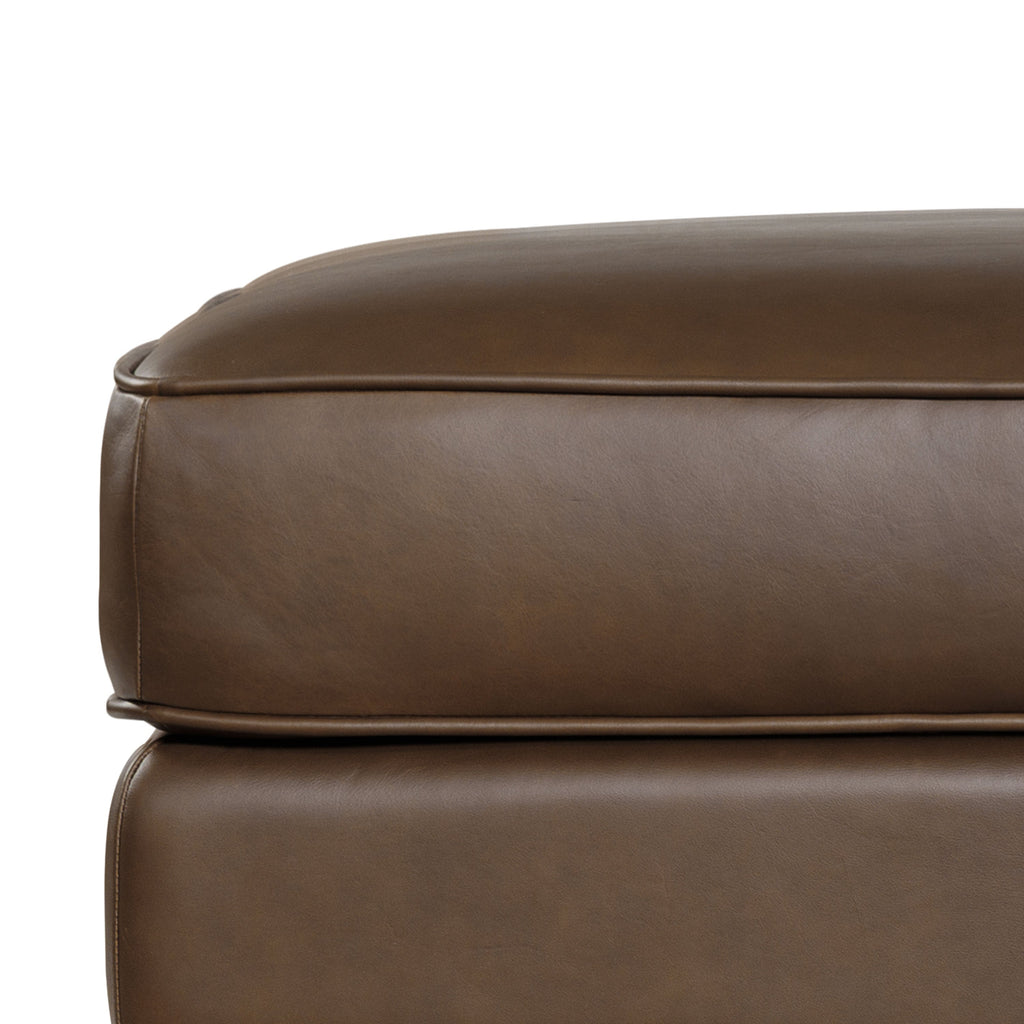 Pouf ottoman en cuir 2.0 | Marron cacao