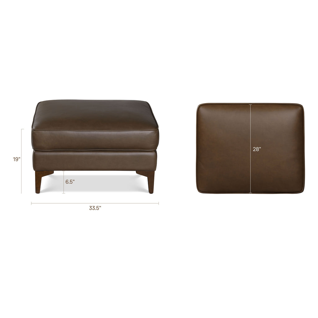 Pouf ottoman en cuir 2.0 | Marron cacao