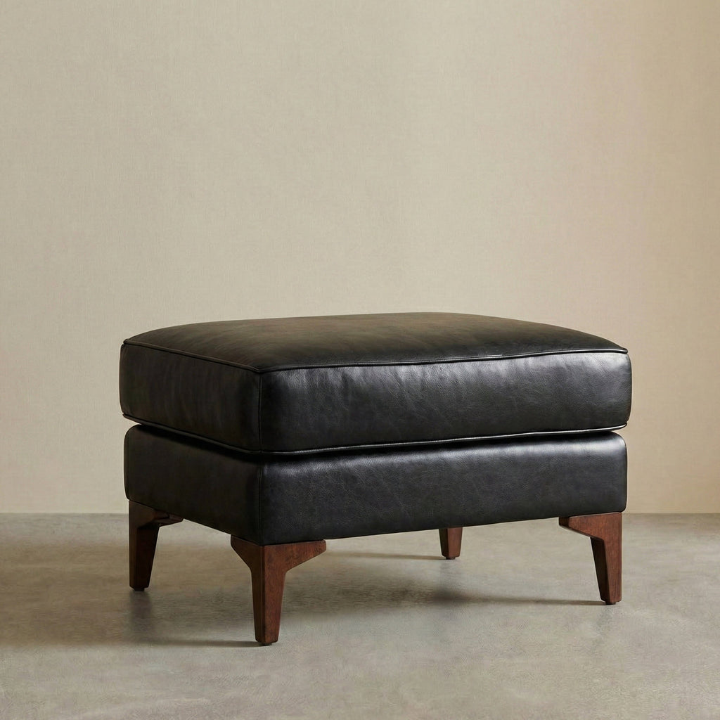 Pouf en cuir 2.0 | Noir onyx