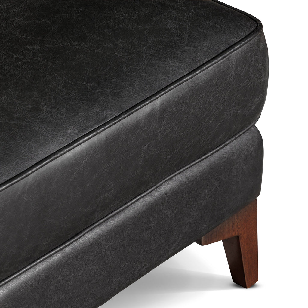 Pouf en cuir 2.0 | Noir onyx