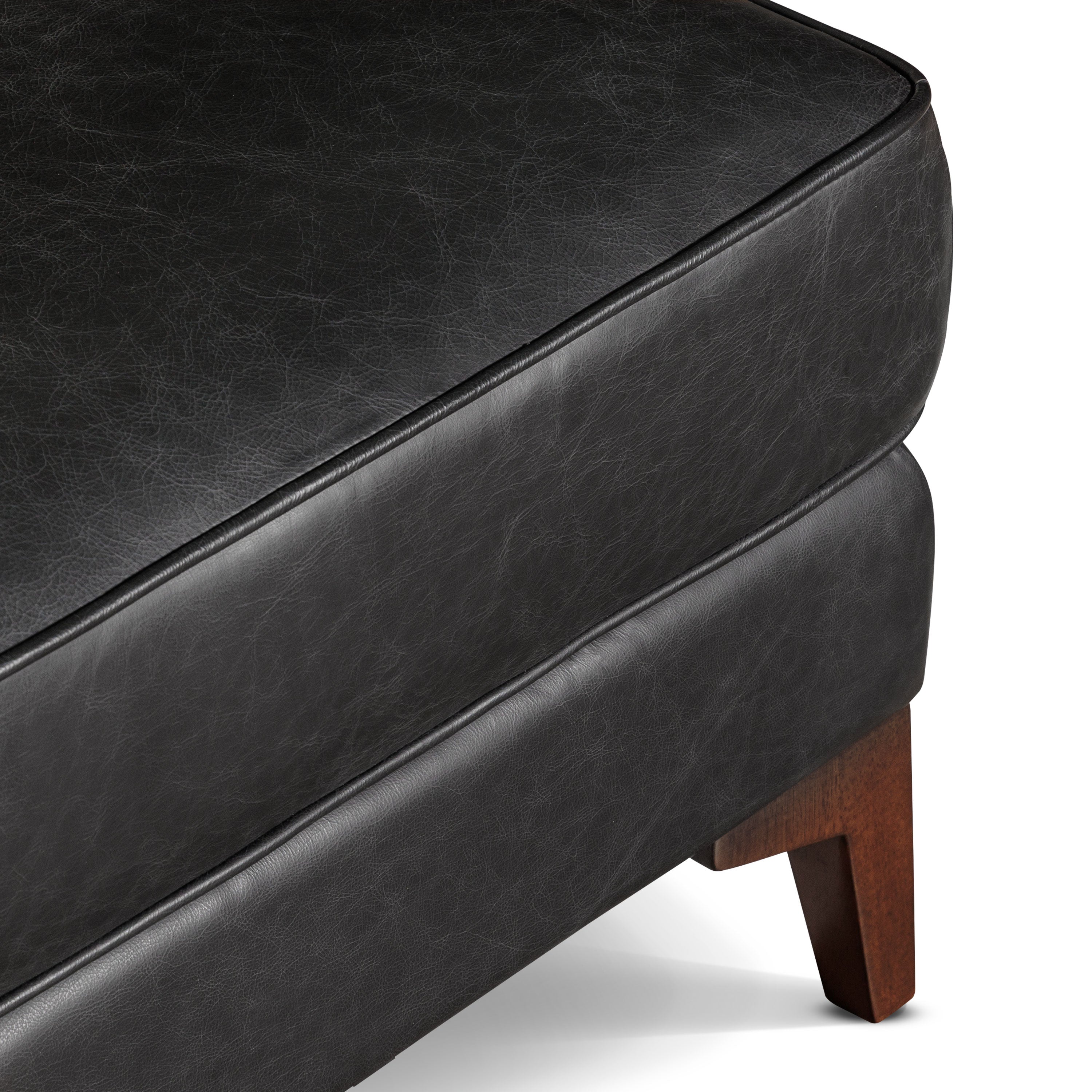 Pouf en cuir 2.0 | Noir onyx