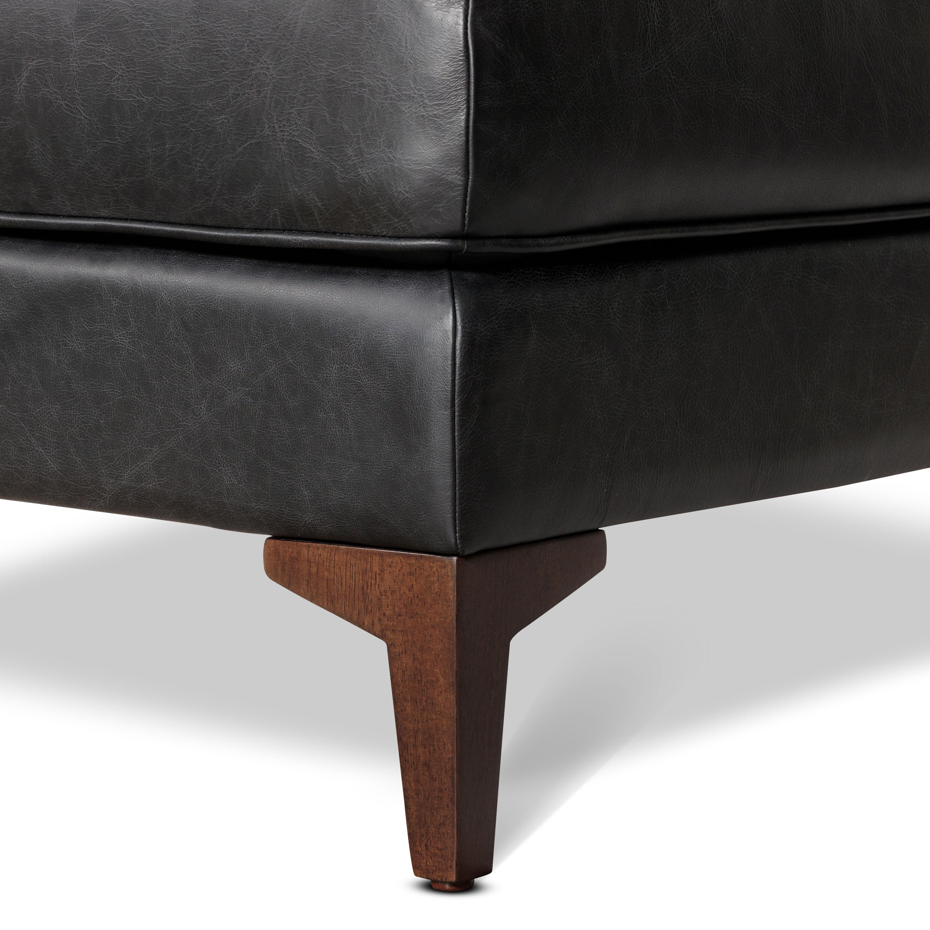 Pouf en cuir 2.0 | Noir onyx