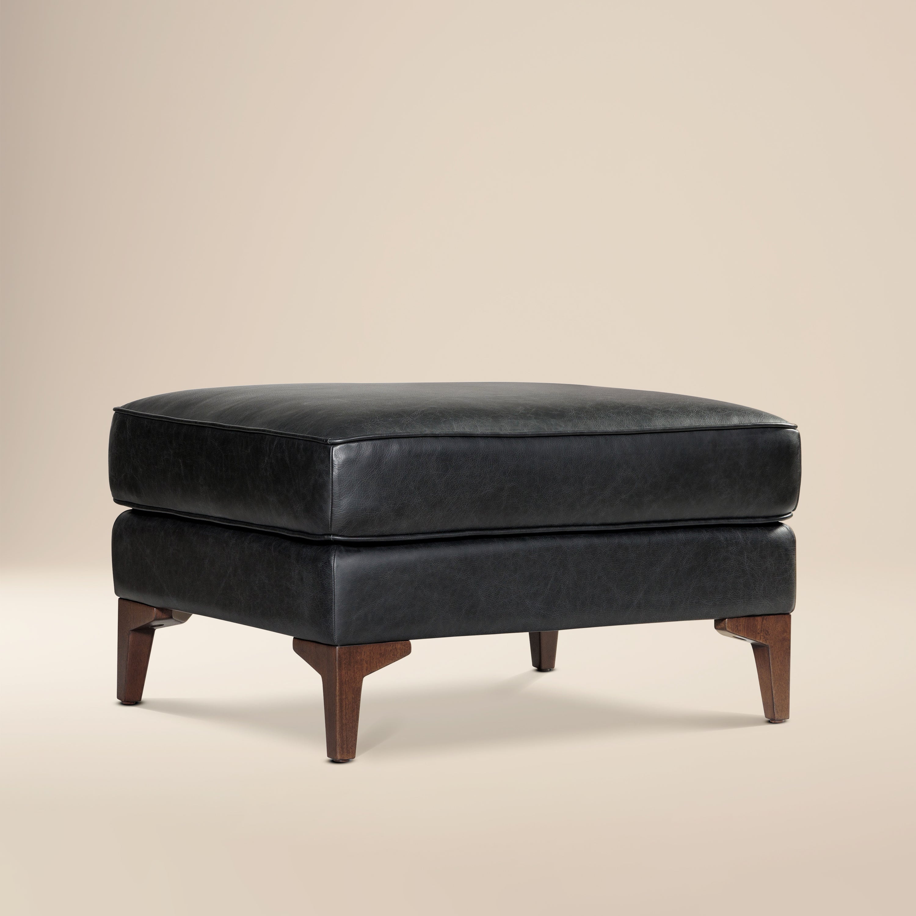 Pouf en cuir 2.0 | Noir onyx