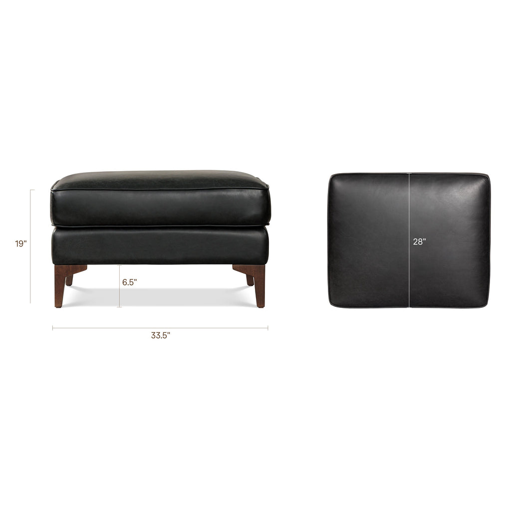 Pouf en cuir 2.0 | Noir onyx