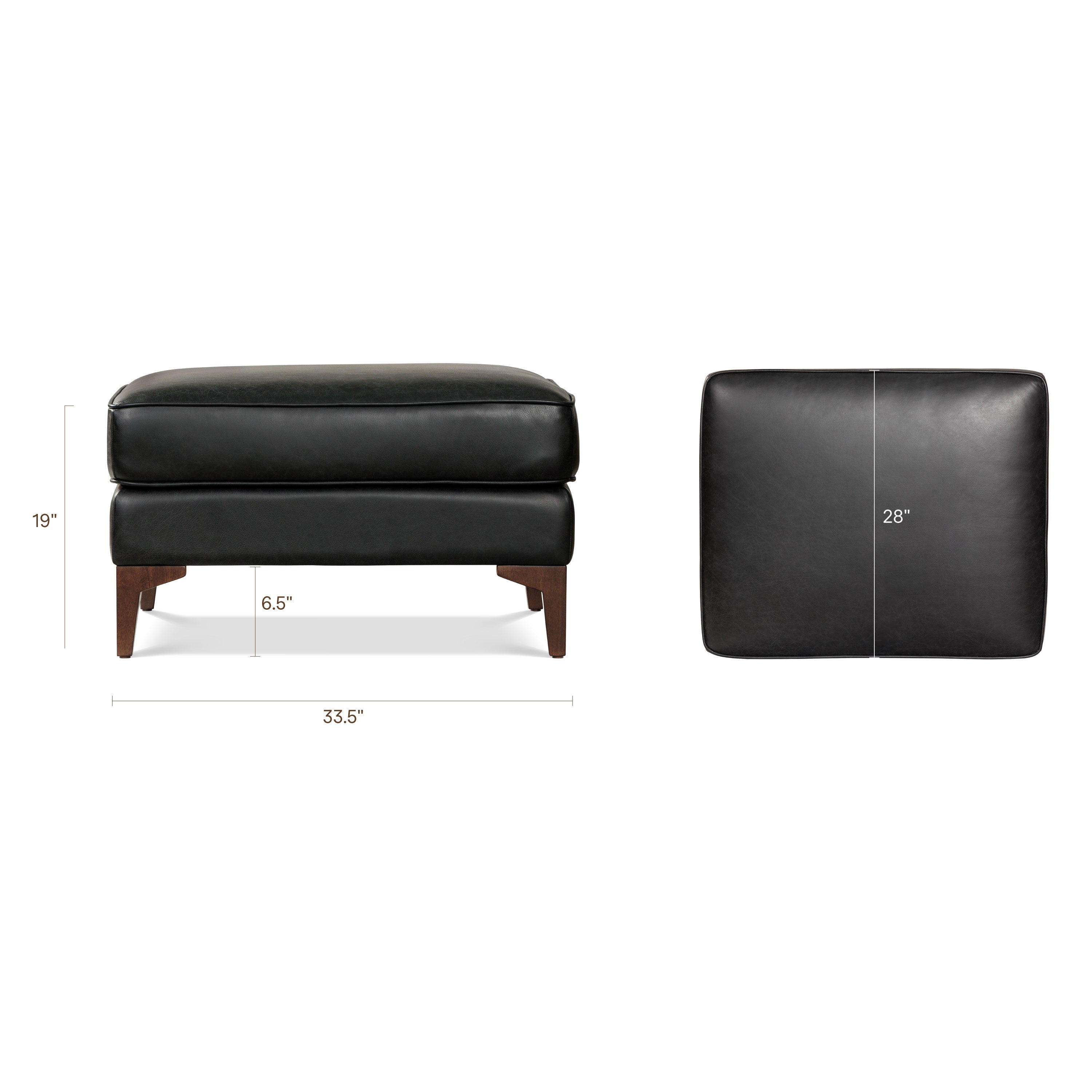 Pouf en cuir 2.0 | Noir onyx