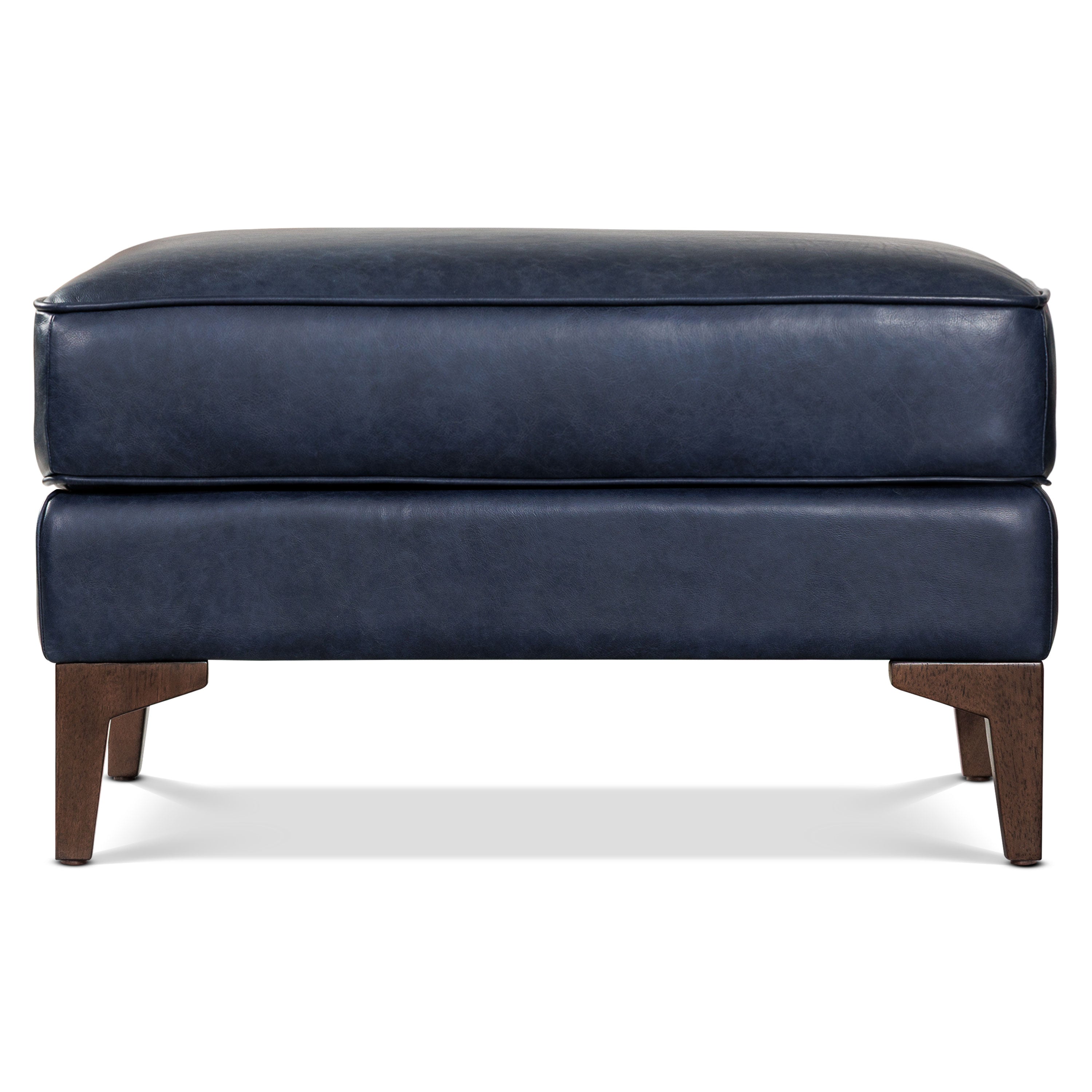 Pouf en cuir 2.0 | Bleu nuit