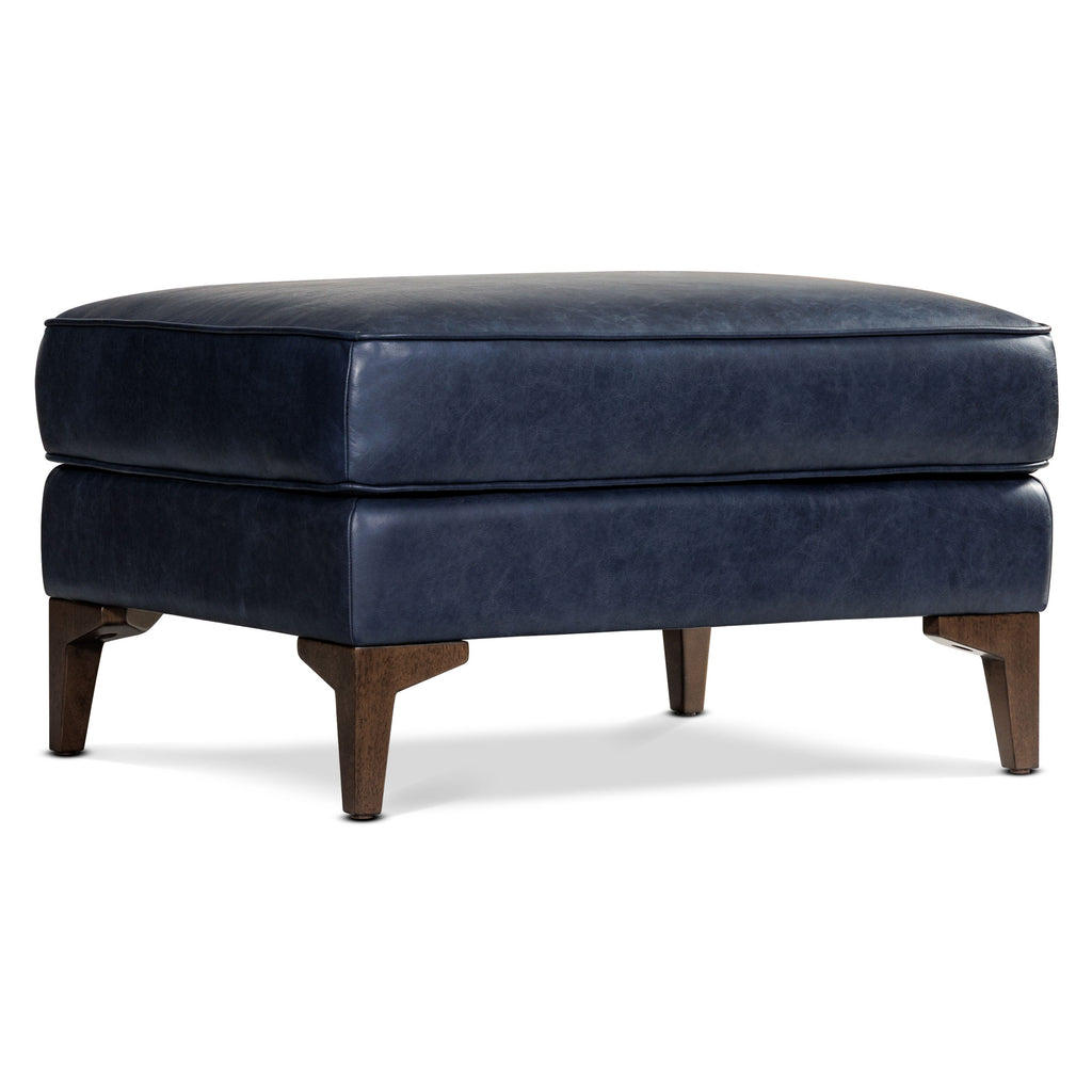 Pouf en cuir 2.0 | Bleu nuit