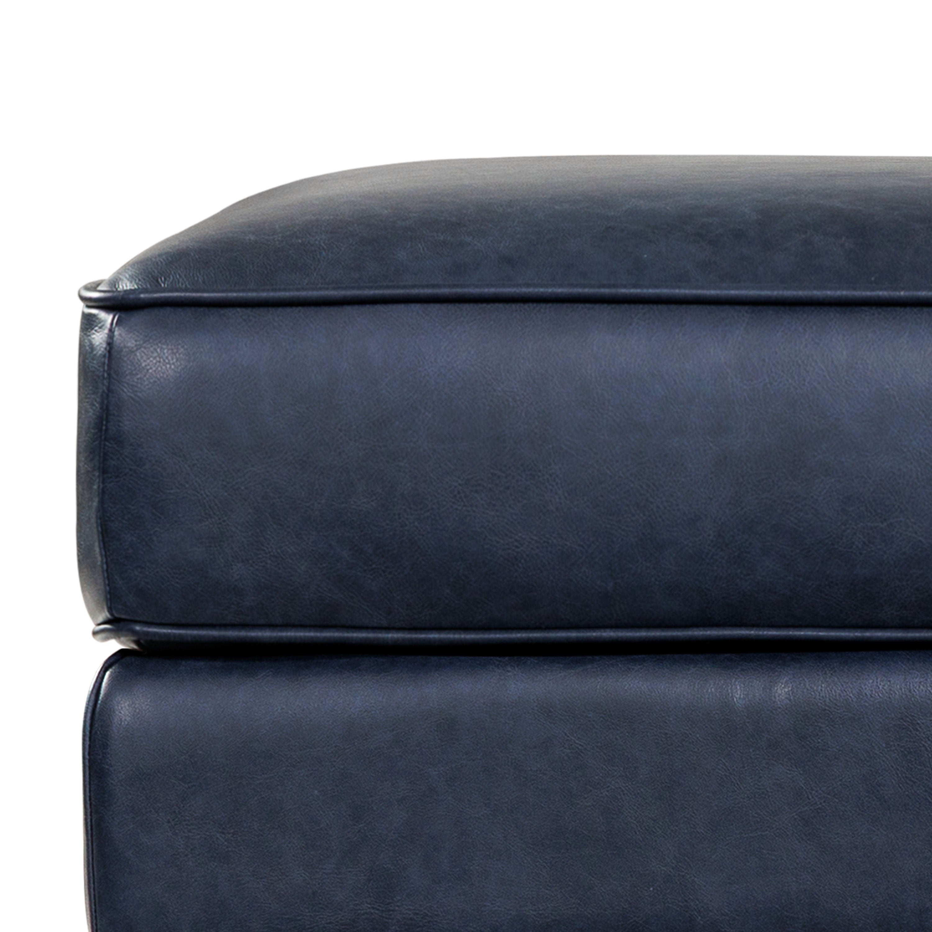 Pouf en cuir 2.0 | Bleu nuit