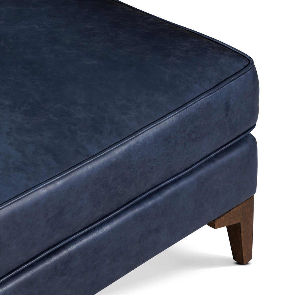 Pouf en cuir 2.0 | Bleu nuit