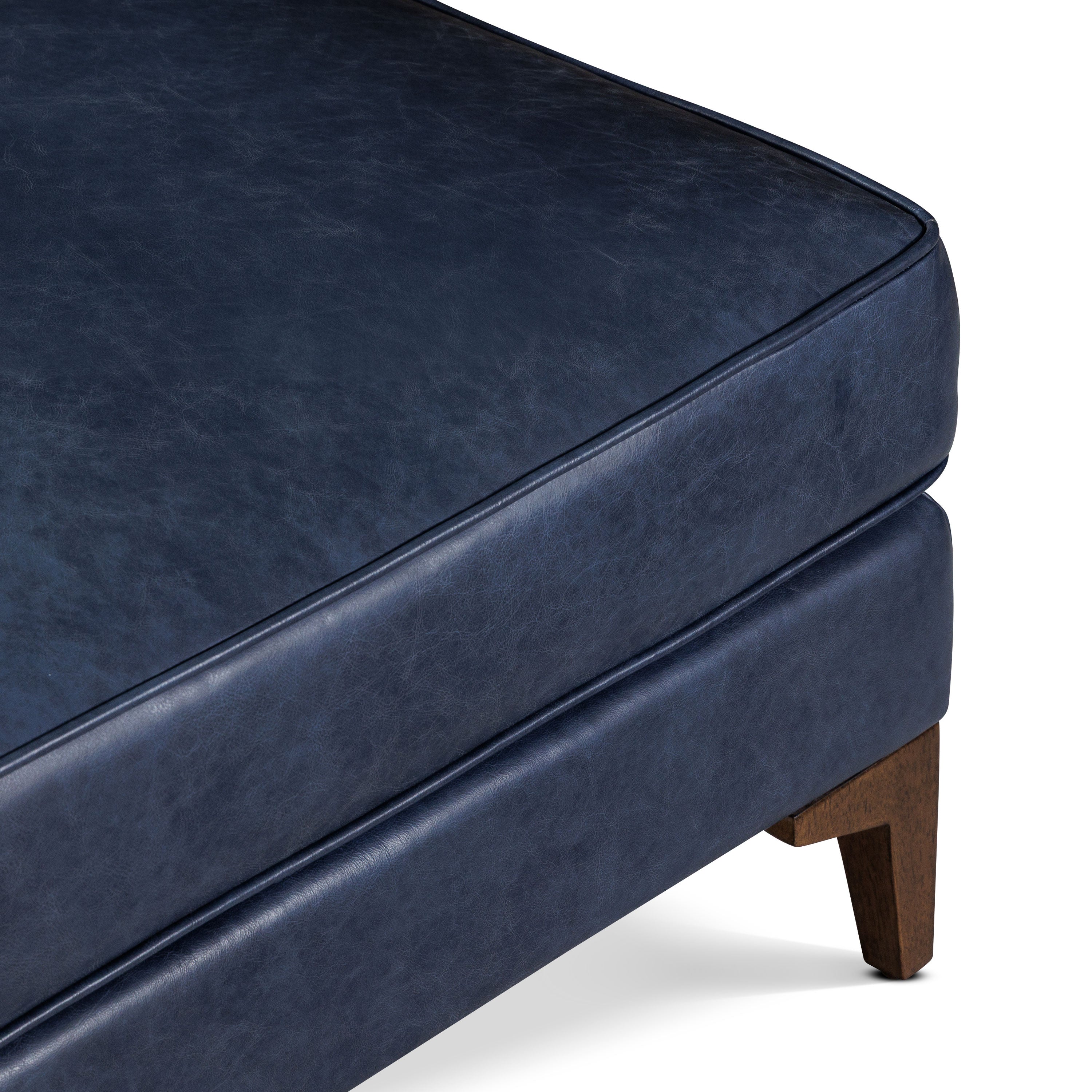 Pouf en cuir 2.0 | Bleu nuit
