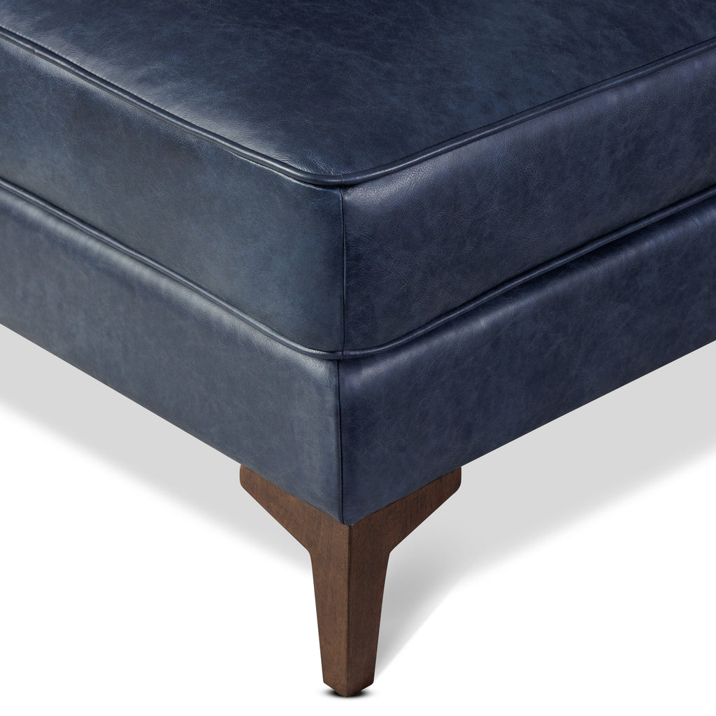 Pouf en cuir 2.0 | Bleu nuit