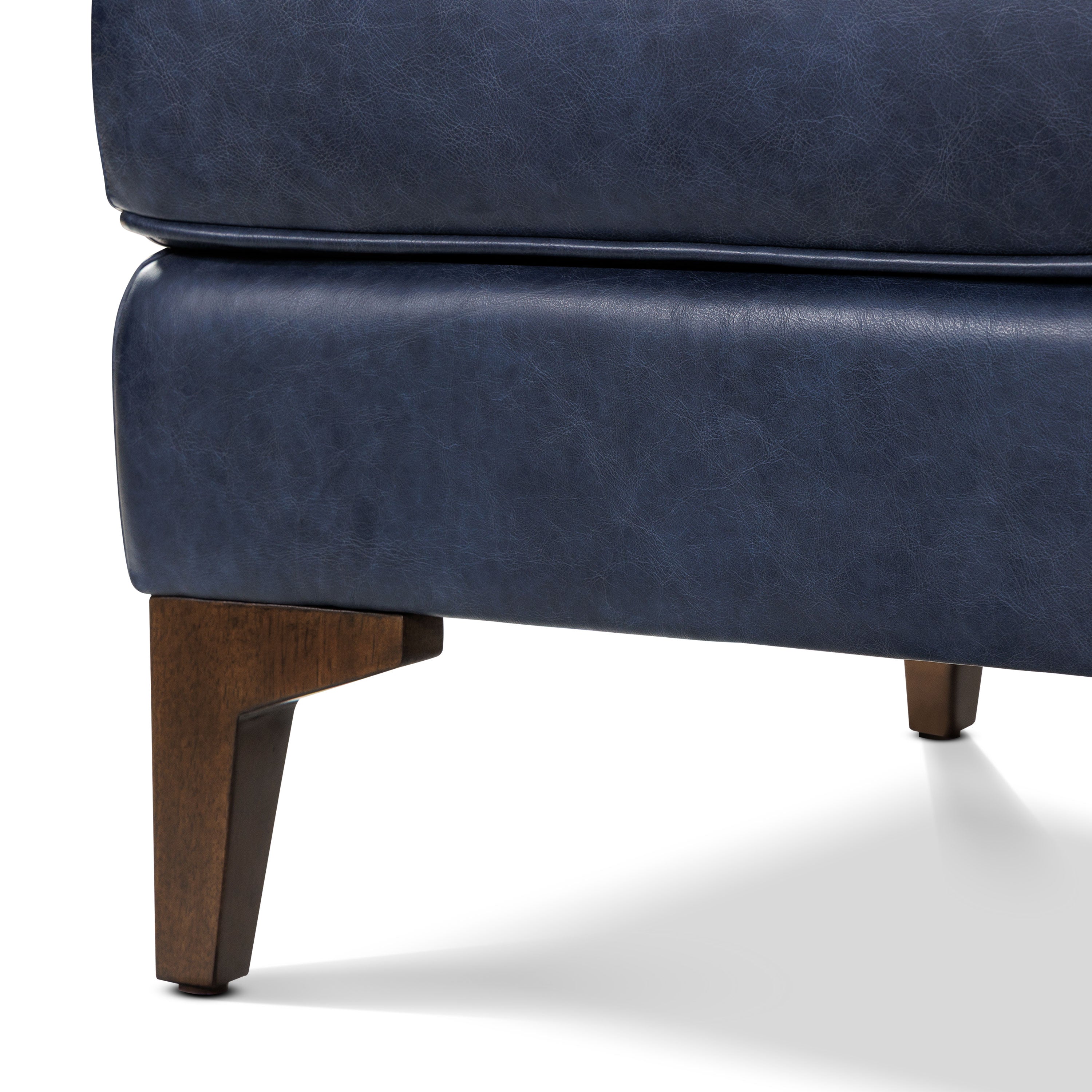 Pouf en cuir 2.0 | Bleu nuit