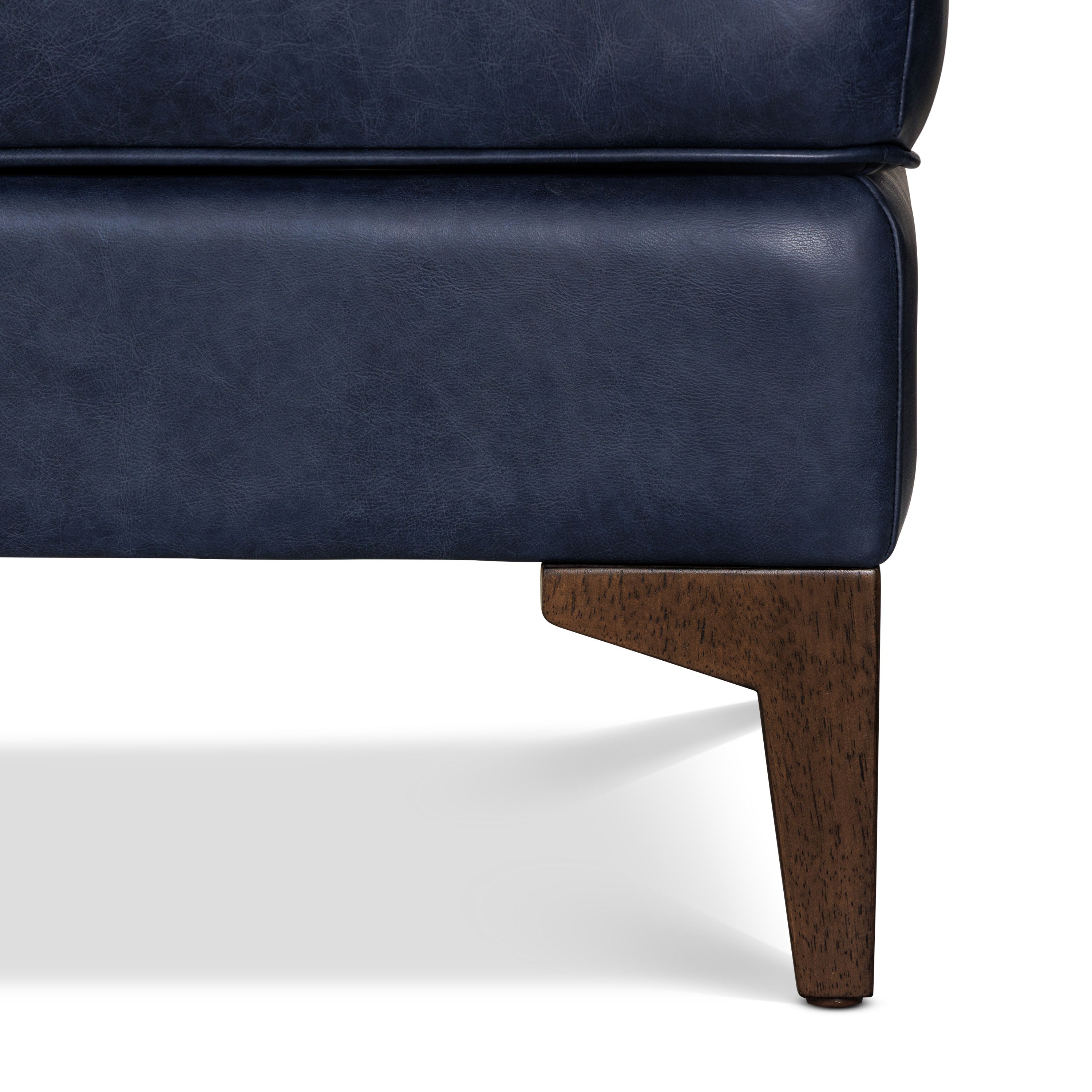 Pouf en cuir 2.0 | Bleu nuit