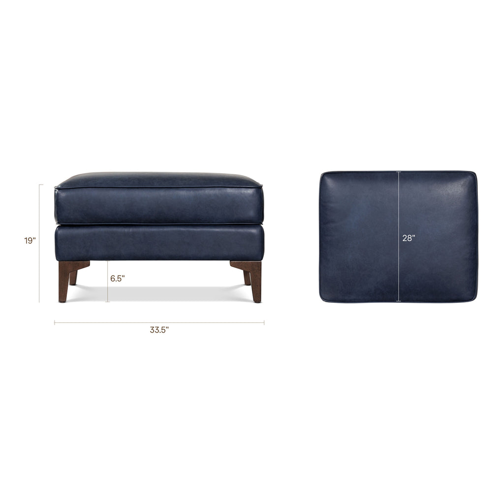 Pouf en cuir 2.0 | Bleu nuit
