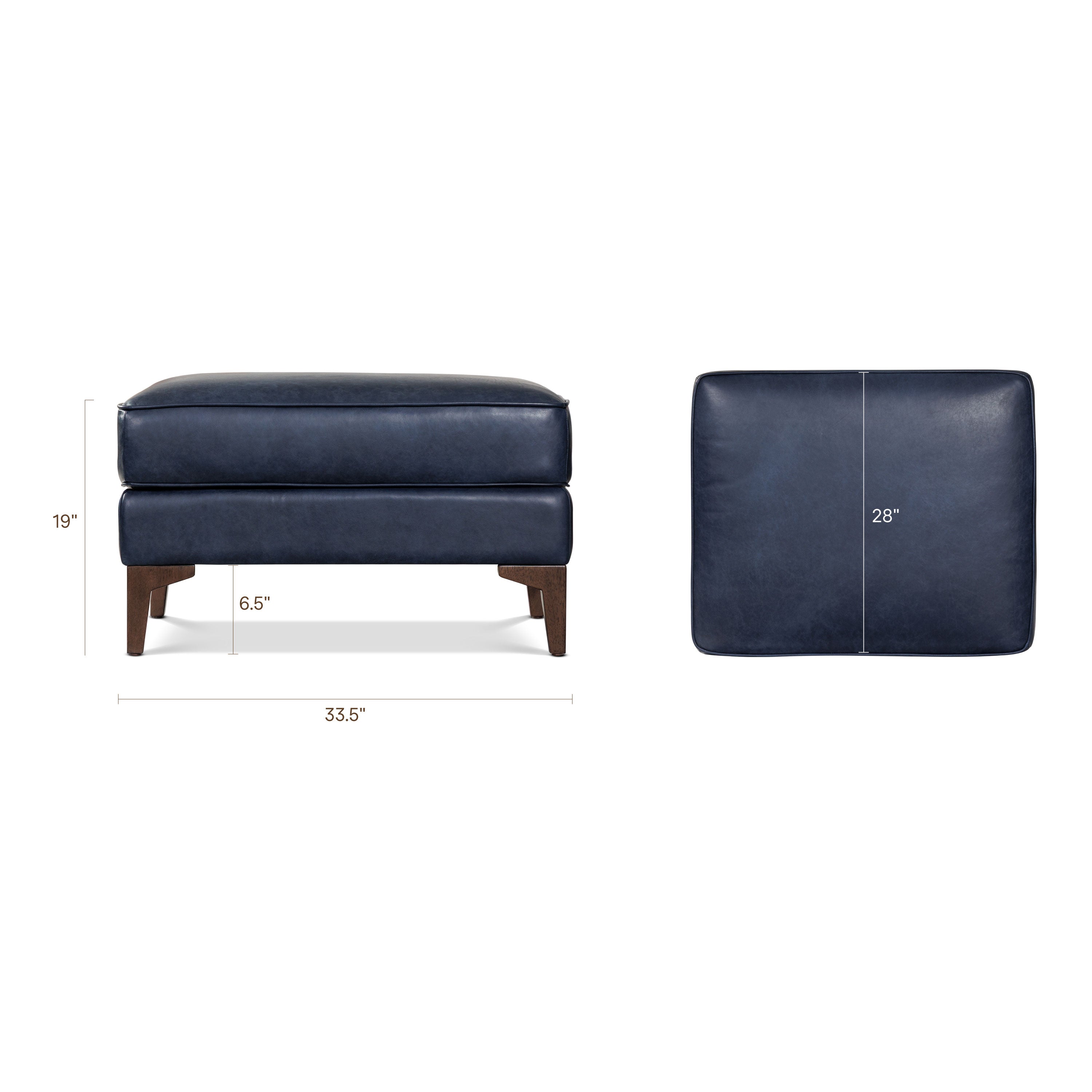 Pouf en cuir 2.0 | Bleu nuit
