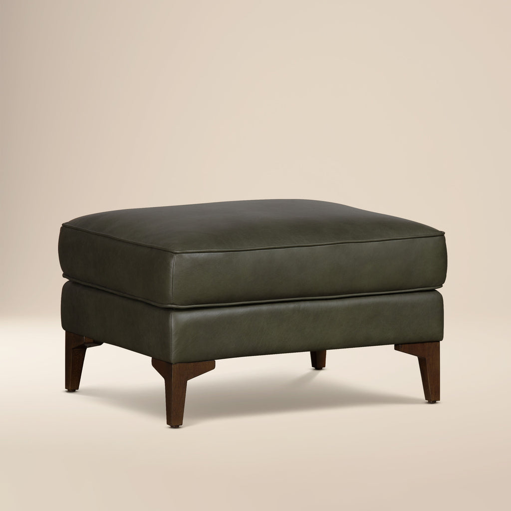 Pouf en cuir 2.0 | Vert olivine