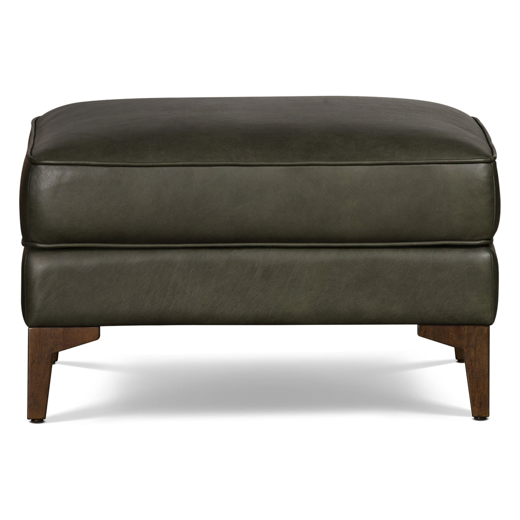 Pouf en cuir 2.0 | Vert olivine