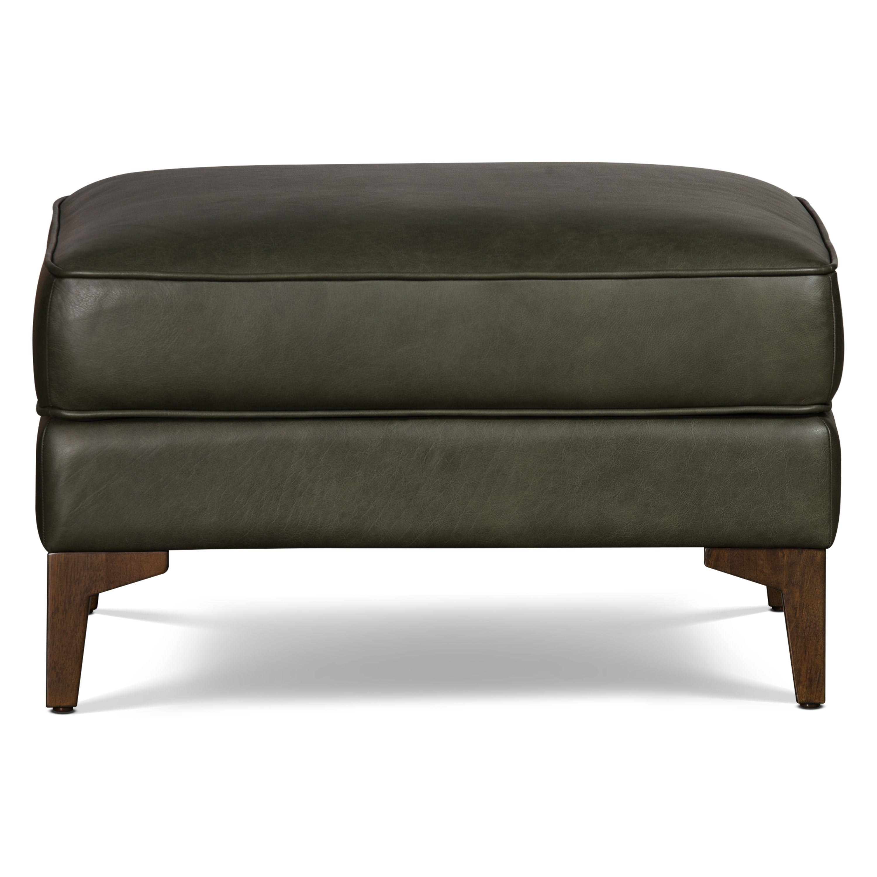 Pouf en cuir 2.0 | Vert olivine