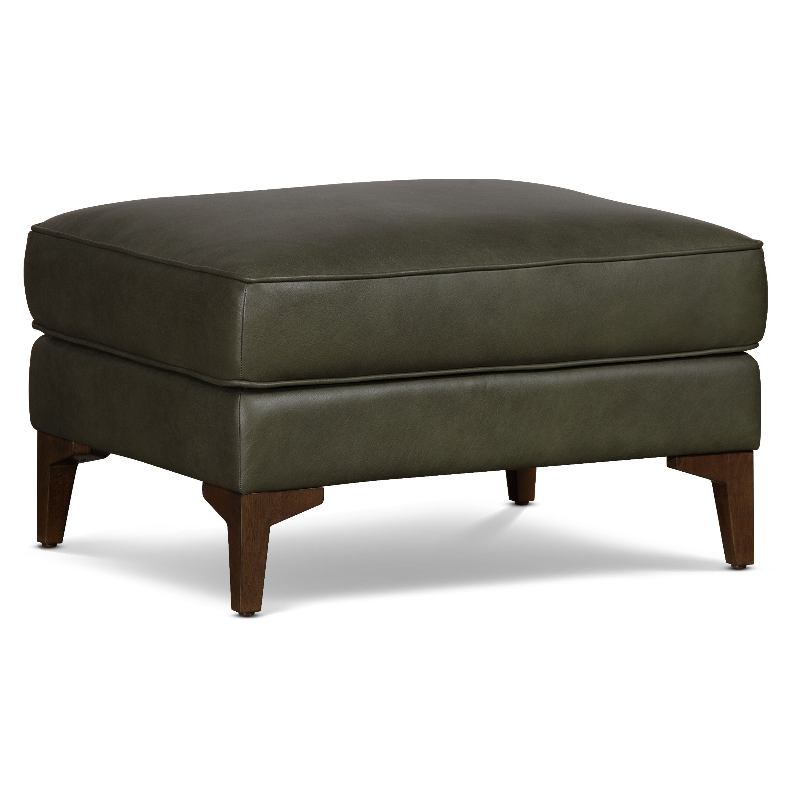 Pouf en cuir 2.0 | Vert olivine
