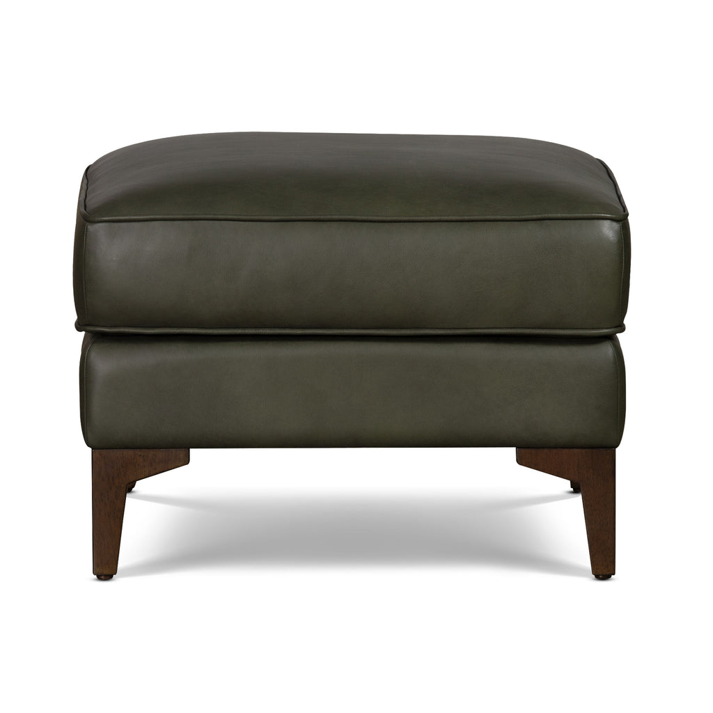 Pouf en cuir 2.0 | Vert olivine
