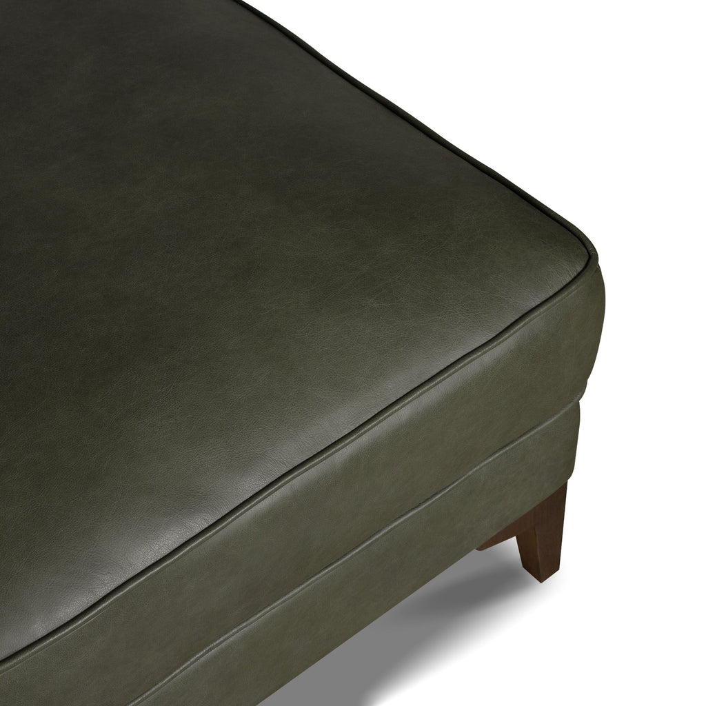 Pouf en cuir 2.0 | Vert olivine