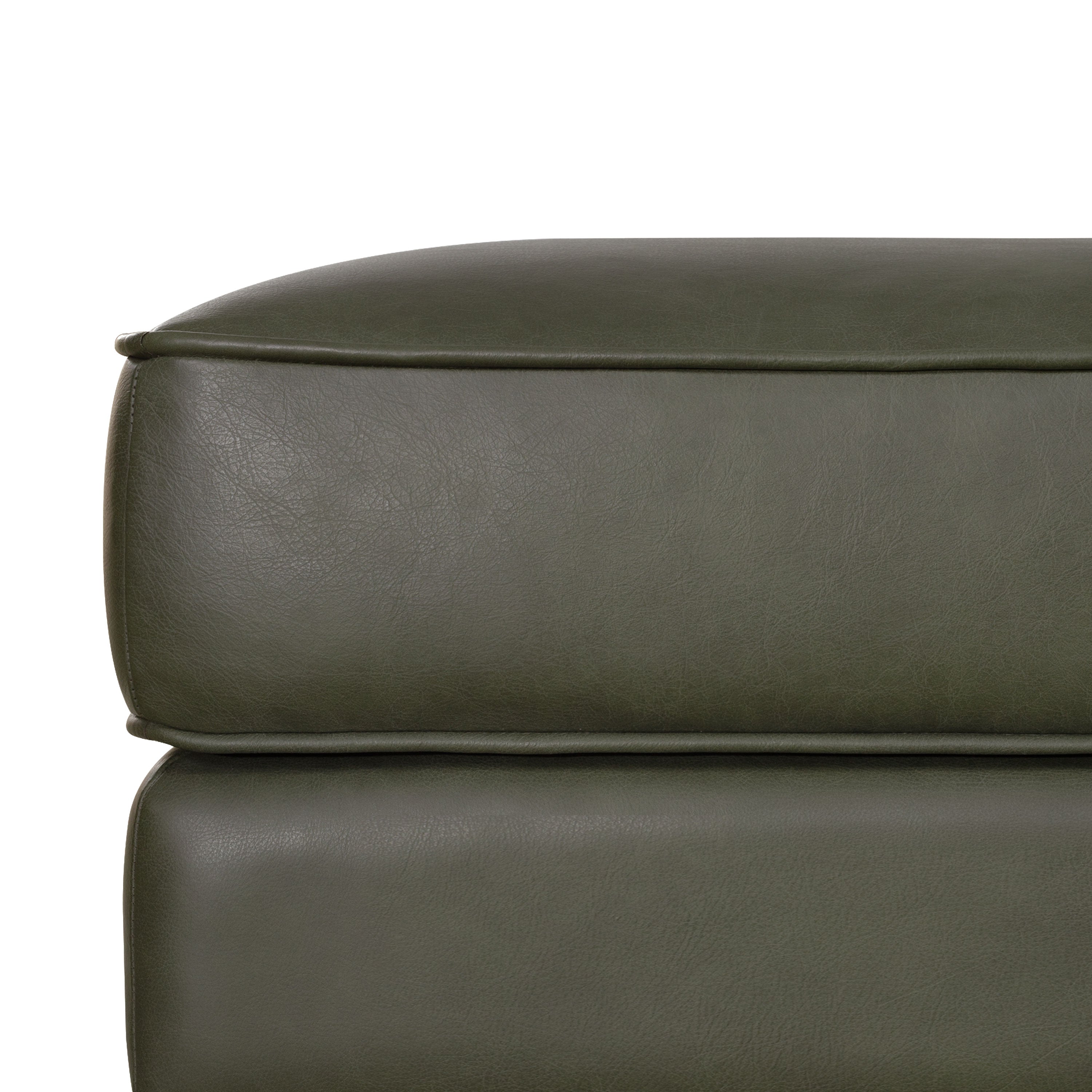 Pouf en cuir 2.0 | Vert olivine