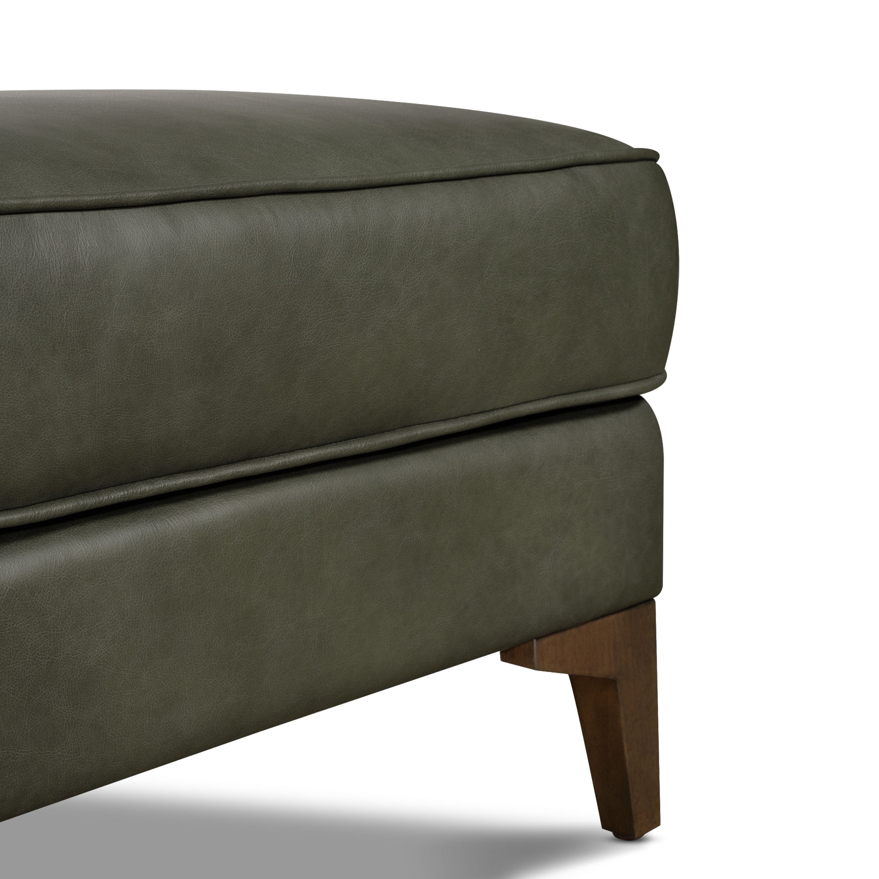 Pouf en cuir 2.0 | Vert olivine