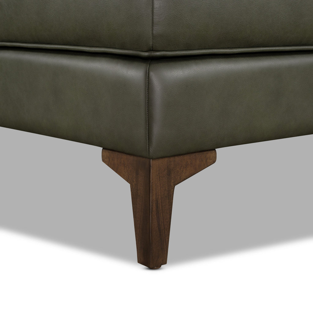 Pouf en cuir 2.0 | Vert olivine