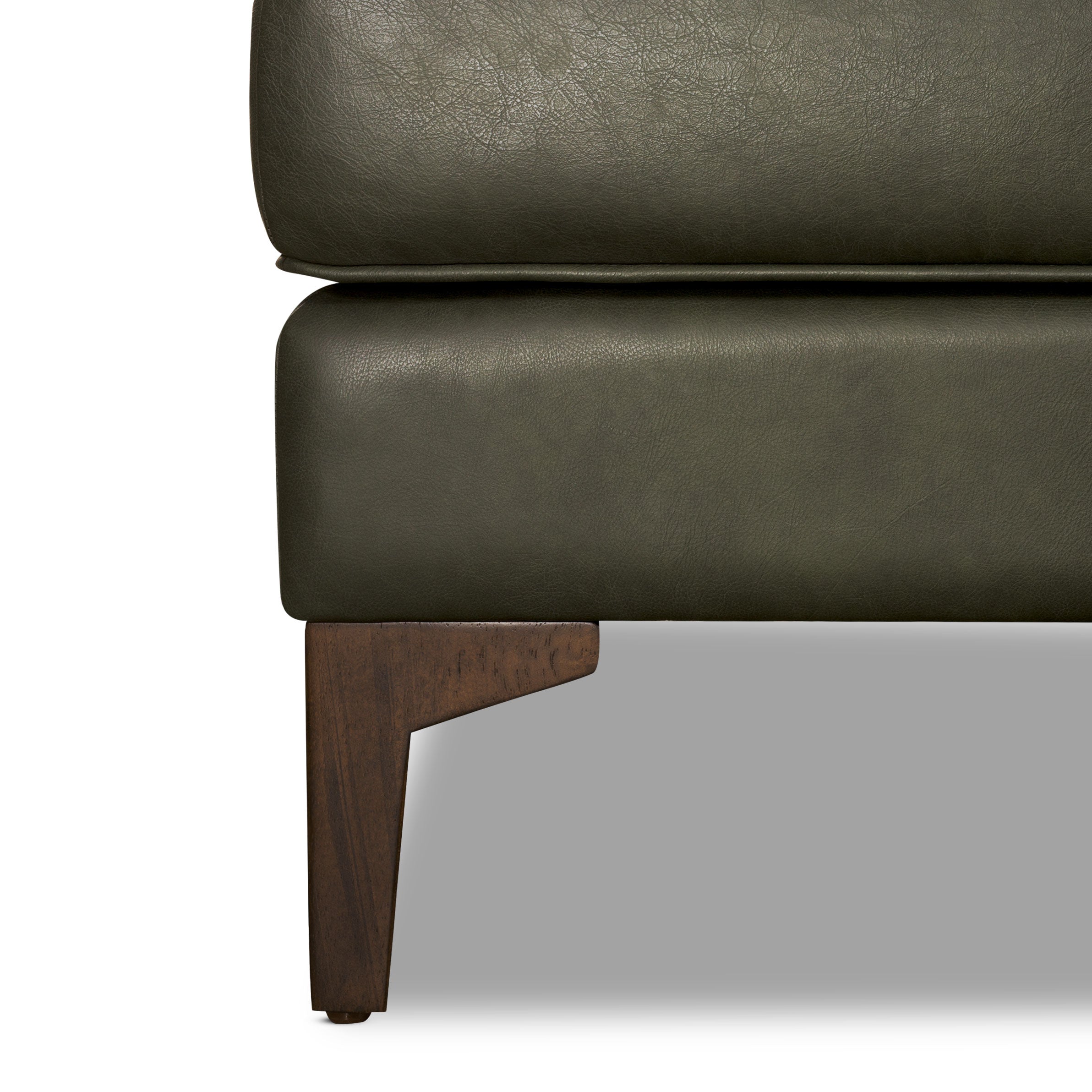 Pouf en cuir 2.0 | Vert olivine