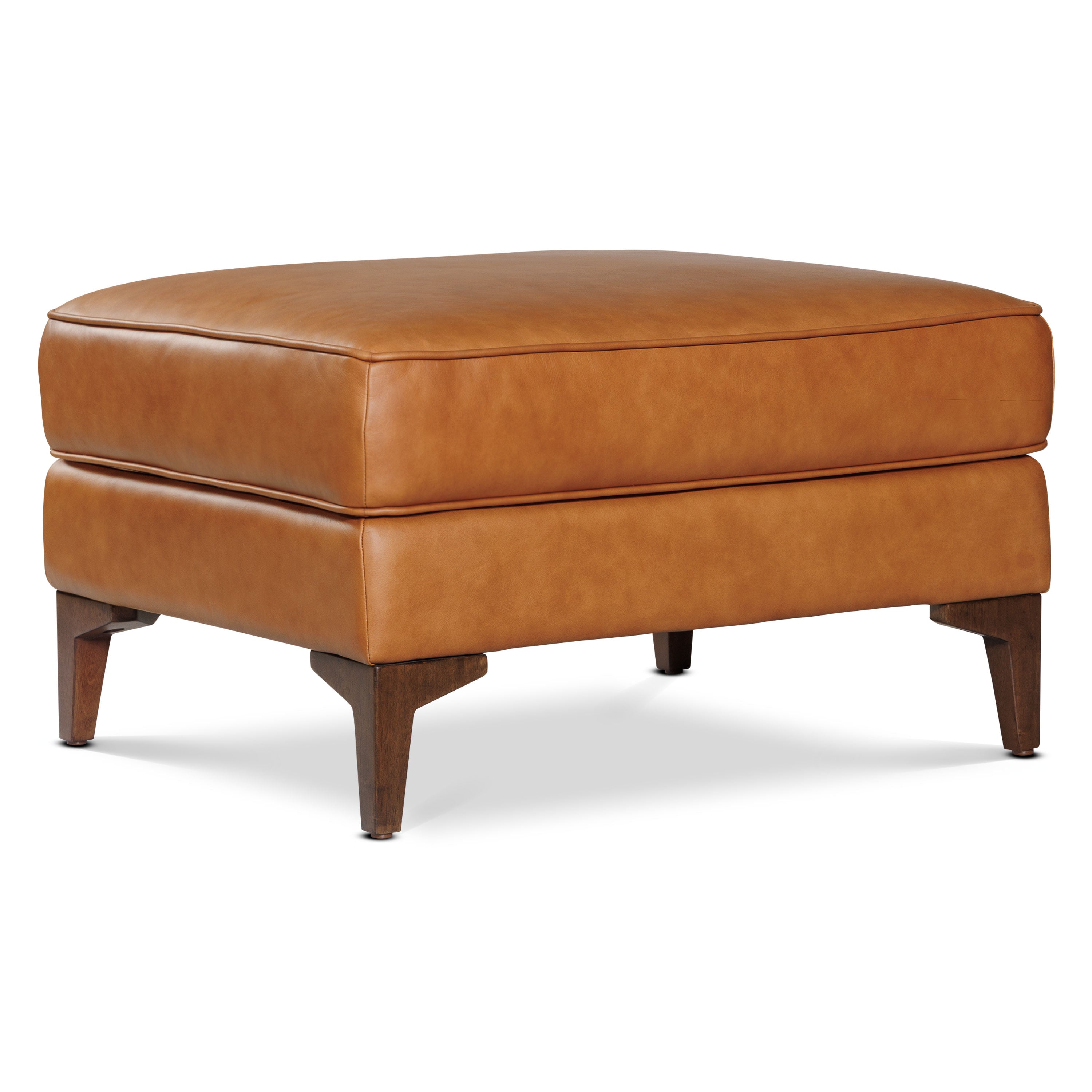 Pouf en cuir 2.0 | Tan cognac