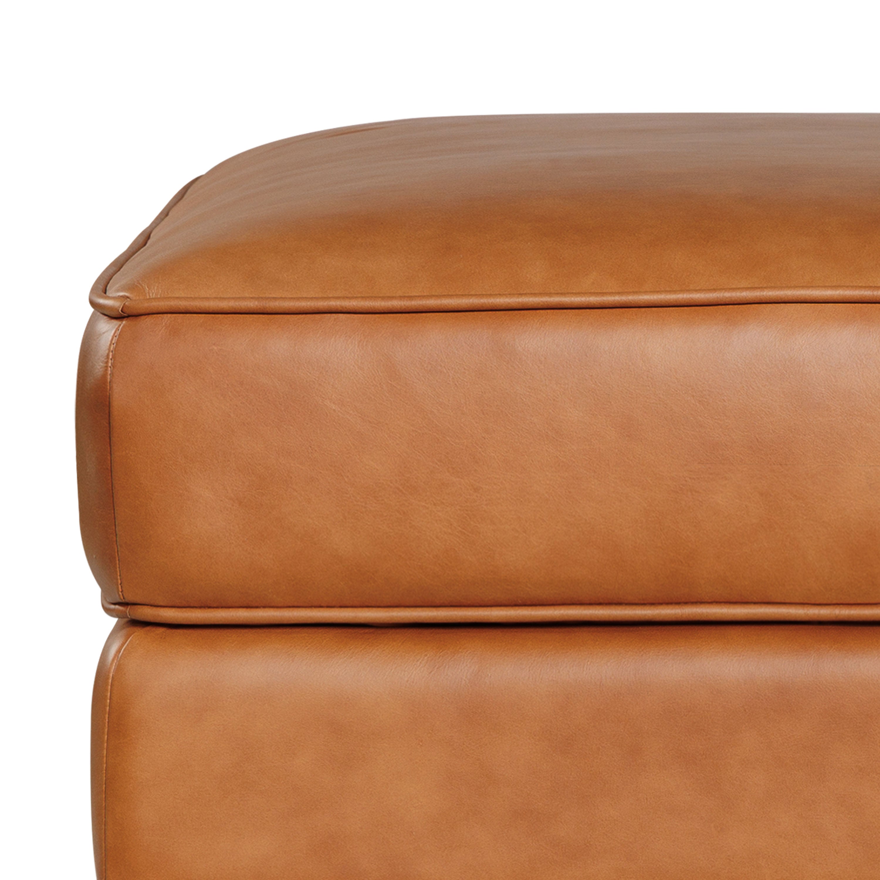 Pouf en cuir 2.0 | Tan cognac
