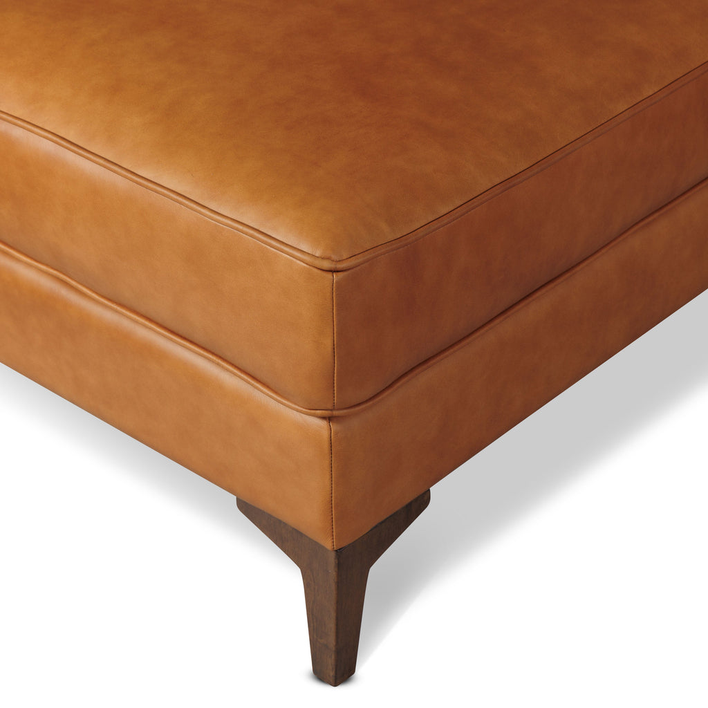 Pouf en cuir 2.0 | Tan cognac