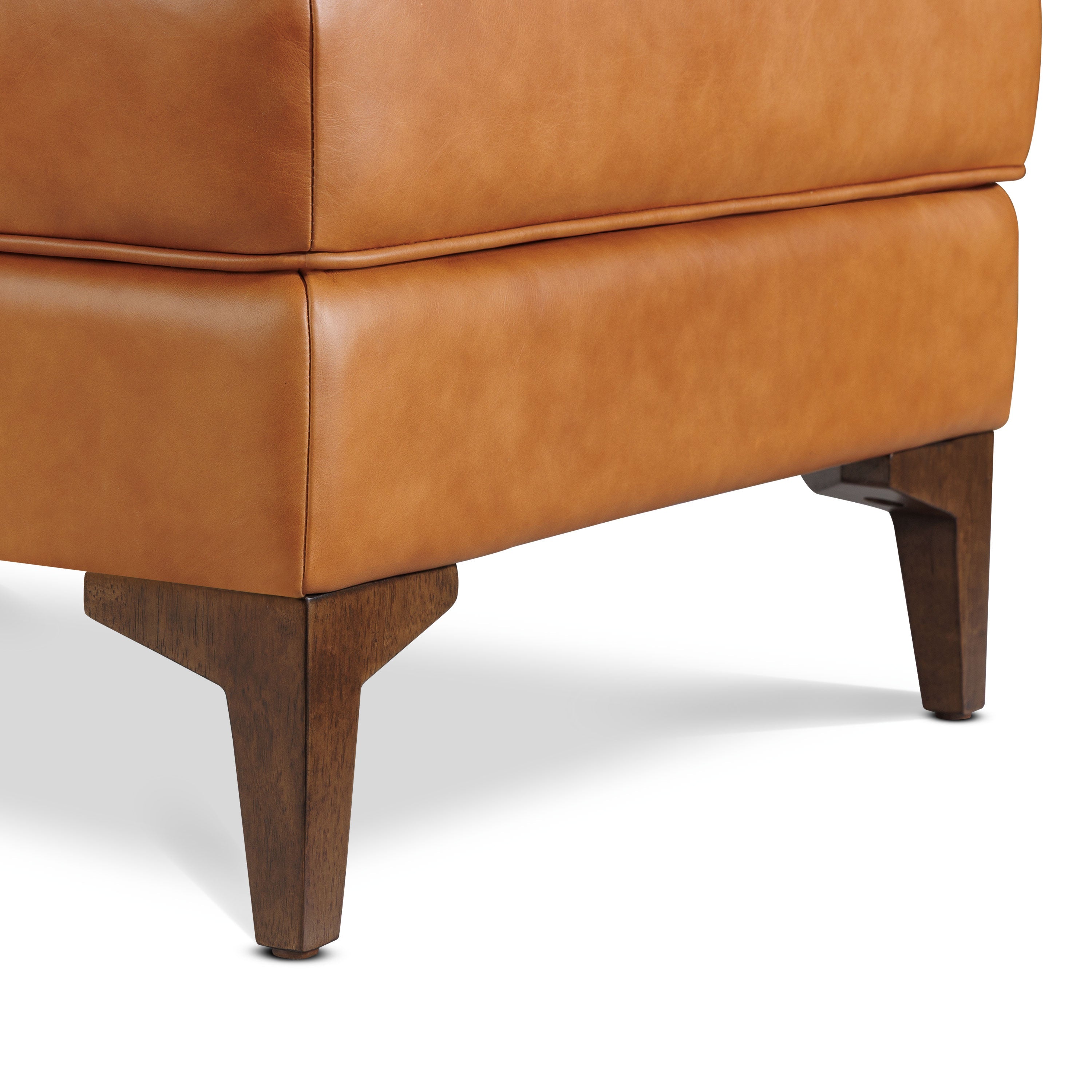 Pouf en cuir 2.0 | Tan cognac