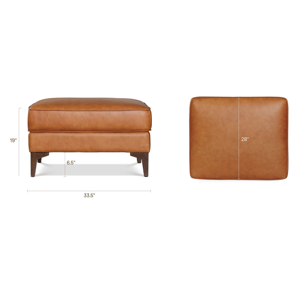 Pouf en cuir 2.0 | Tan cognac