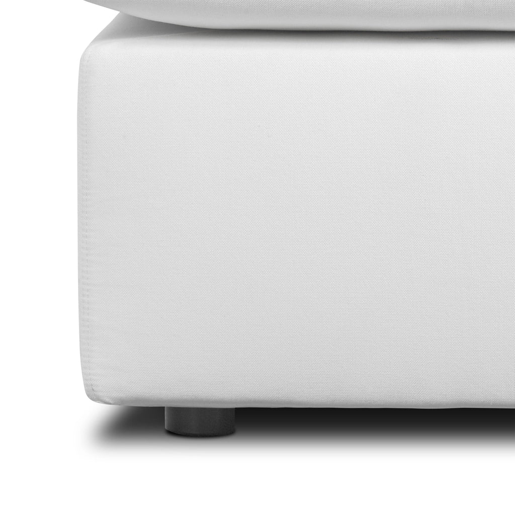 Pouf modulaire déhoussable | Coton blanc