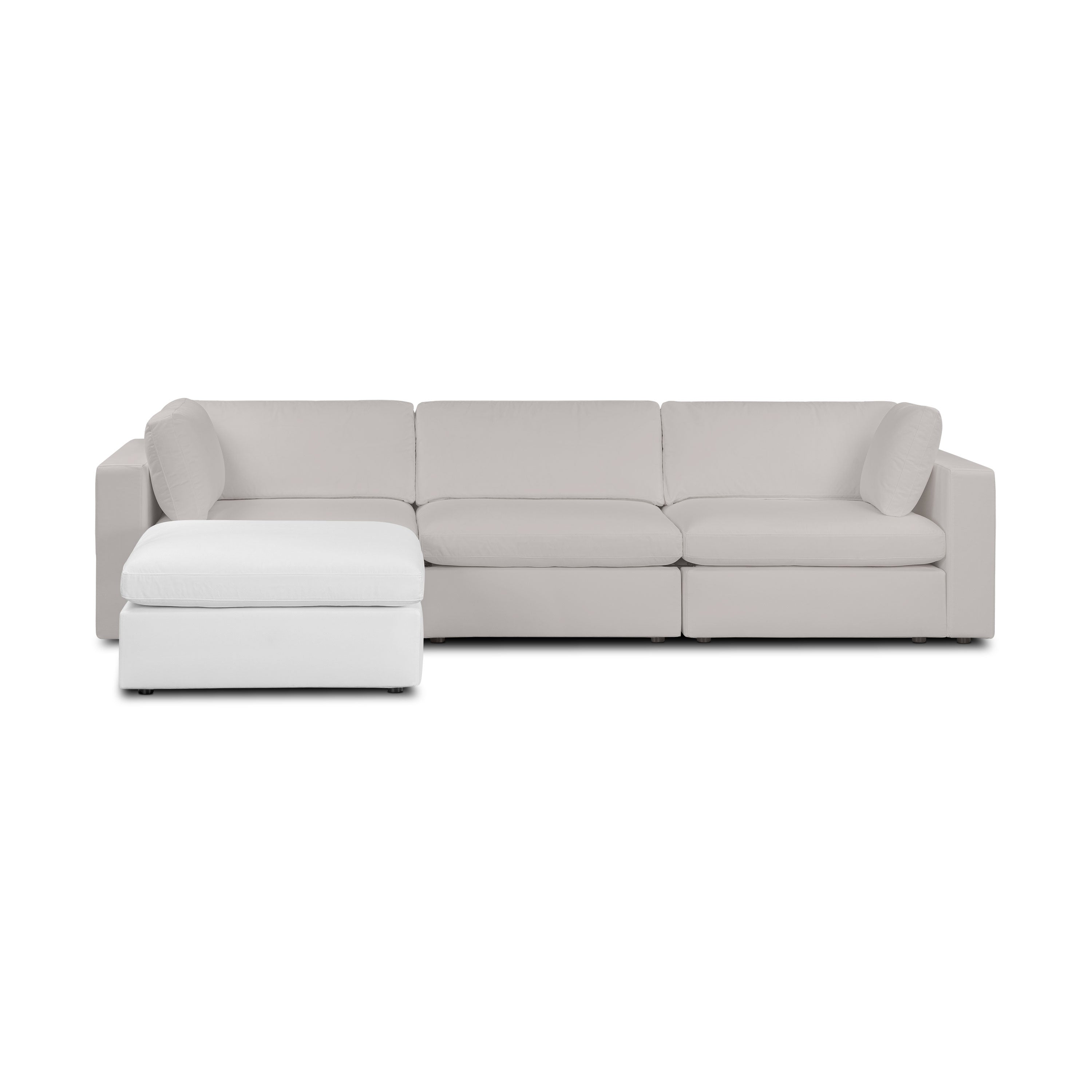 Pouf modulaire déhoussable | Coton blanc