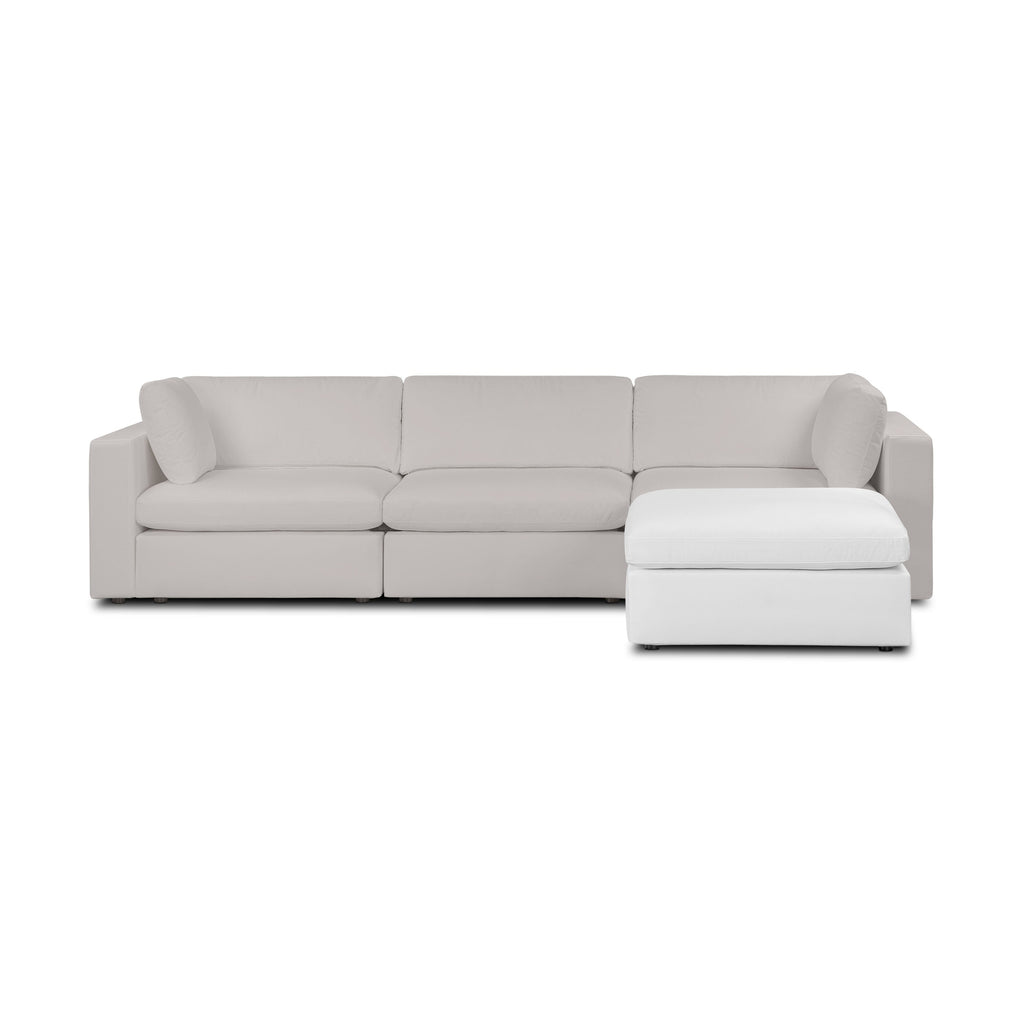 Pouf modulaire déhoussable | Coton blanc