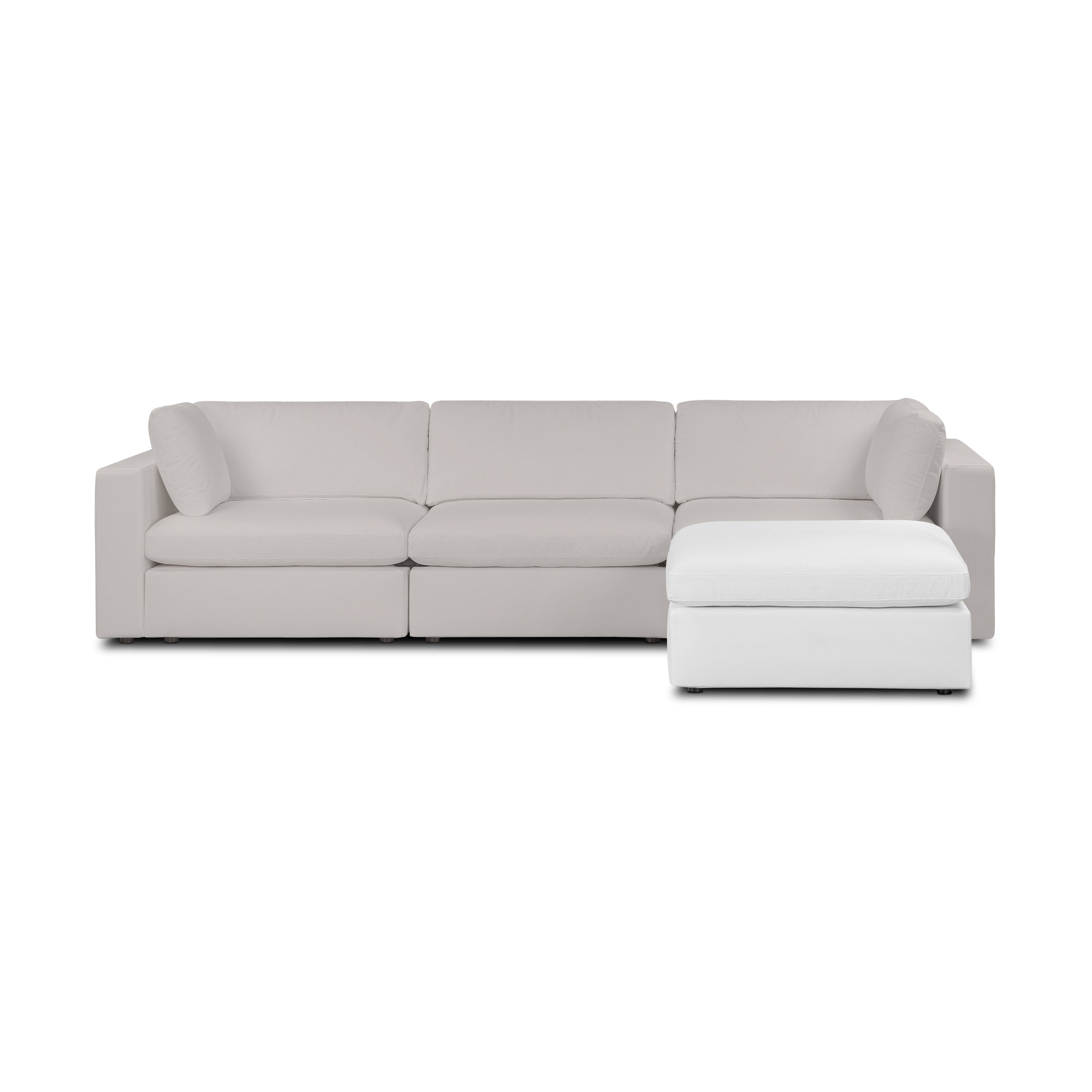 Pouf modulaire déhoussable | Coton blanc
