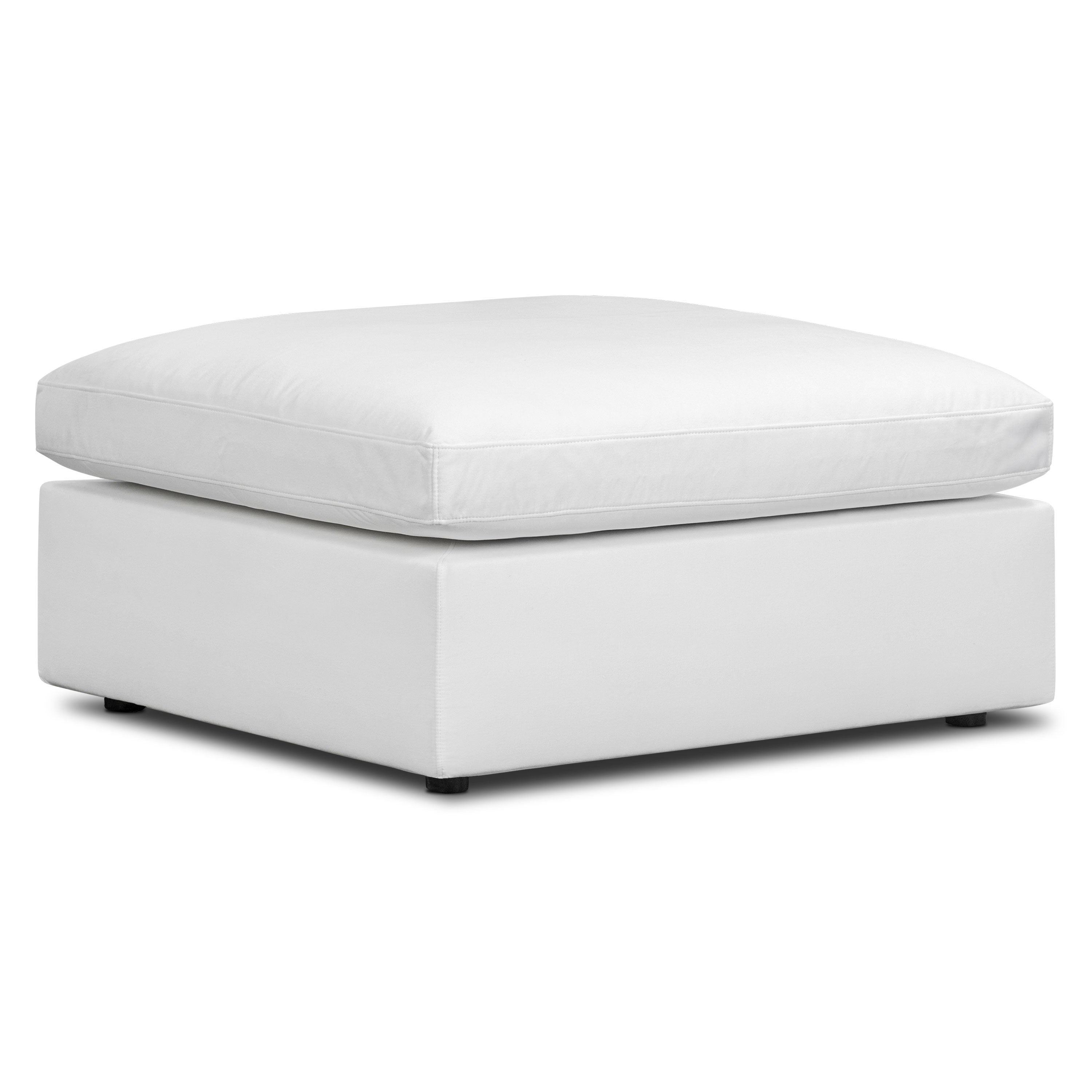 Pouf modulaire déhoussable | Coton blanc