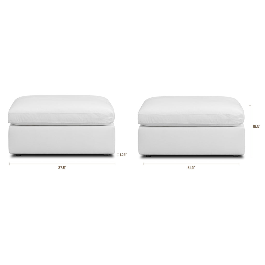 Pouf modulaire déhoussable | Coton blanc