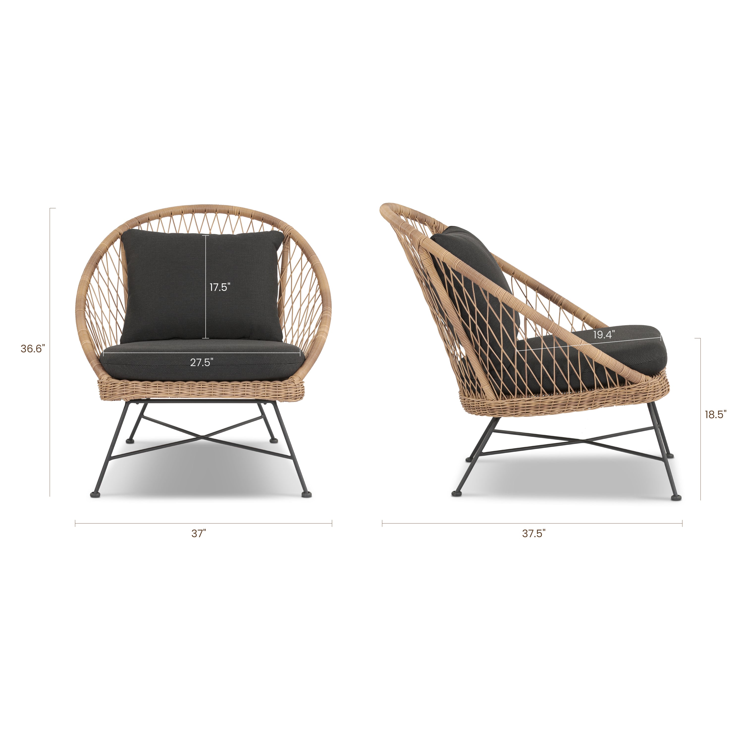 Chaise longue intérieure/extérieure | Gris moyen